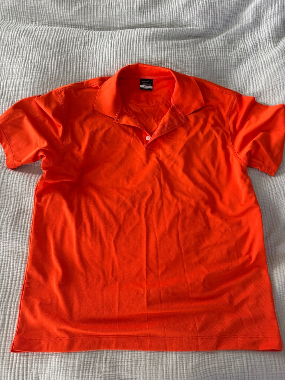 Classic Nike Men's Orange Dri Fit  Polo Shirt size Large